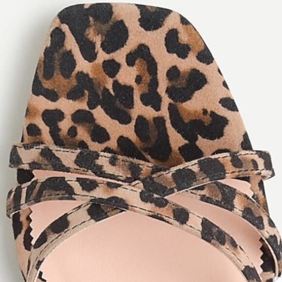 J Crew Odette leopard strappy suede sandals - Picture 2 of 8